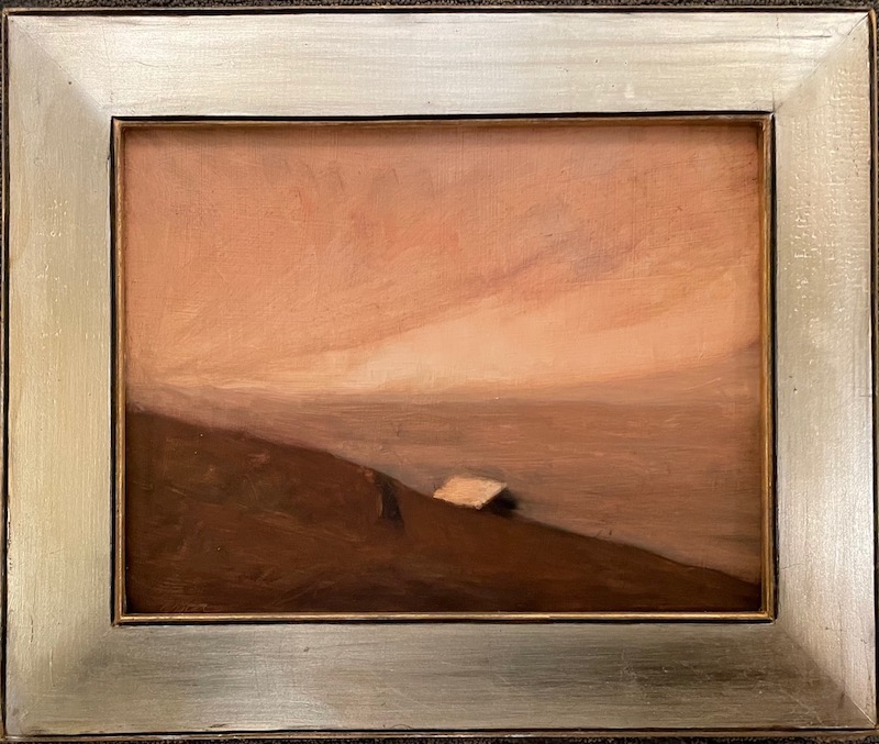 HILLSIDE I by David Stier - 16 x 19 inches framed size, oil on panel - shown in custom frame by artist • SOLD