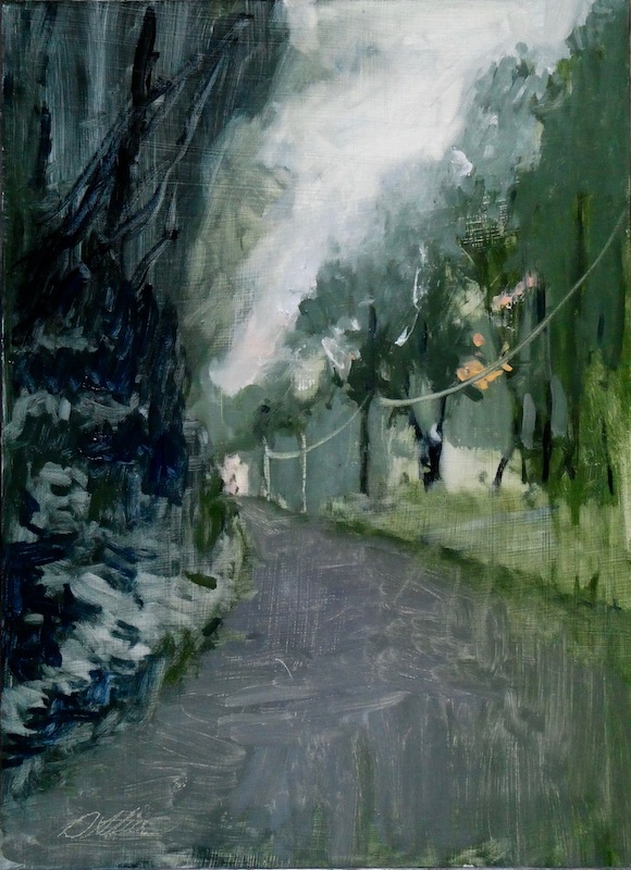 ROAD TO THE QUARRY by David Stier - oil on board, 28.5 x 22 inches framed size (in handcrafted frame by artist) • $4,600