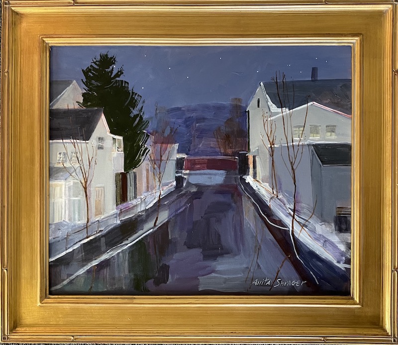 STARRY NIGHT, OLD CANAL by Anita Shrager- 20 x 24 in., oil on canvas • $4,000