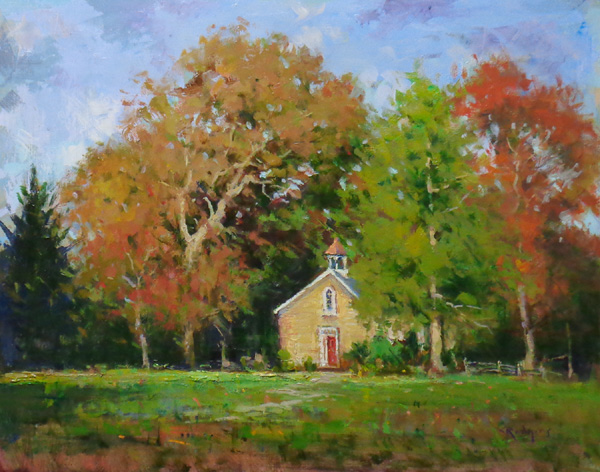 NEW HOPE AUTUMN by Jim Rodgers - 16 x 20 in., o/b • $3,700