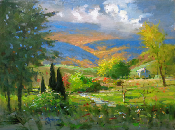OCTOBER, STATE COLLEGE by Jim Rodgers - 12 x 16 in., o/b • $2,500