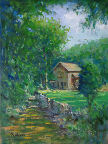 SUMMER AT THE MILL by Jim Rodgers- 16 x 12 in., o/b • $2,500