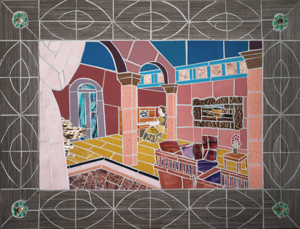 ARABESQUE INTERIOR by Jonathan Mandell - 37 x 49 x 2.5 inches, glass & tile mosaic • $9,000