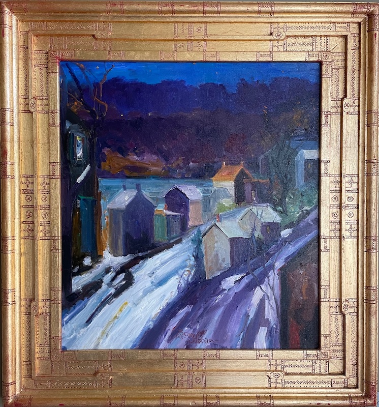 DELAWARE RIVER by Joseph Barrett - 20 x 18 inches, oil on canvas, in artist's signed frame • SOLD