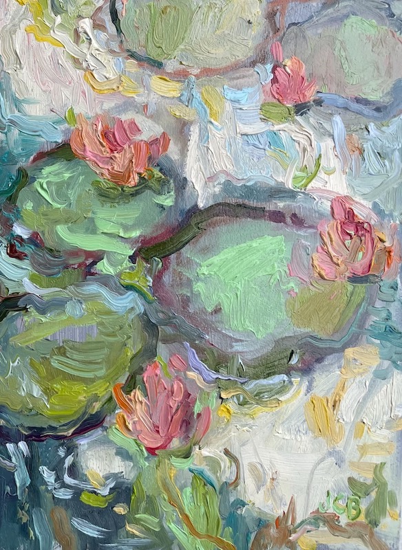 Was featured in the 2022 Bucks Co. Designer House:  THE COLOR OF LILIES III by Jean Childs Buzgo - 8 x 6 inches, oil on board • $900
