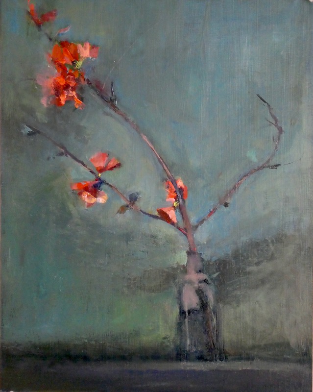 STOLEN BLOSSOMS by David Stier - 20 x 16 inches, oil on birch panel • SOLD
