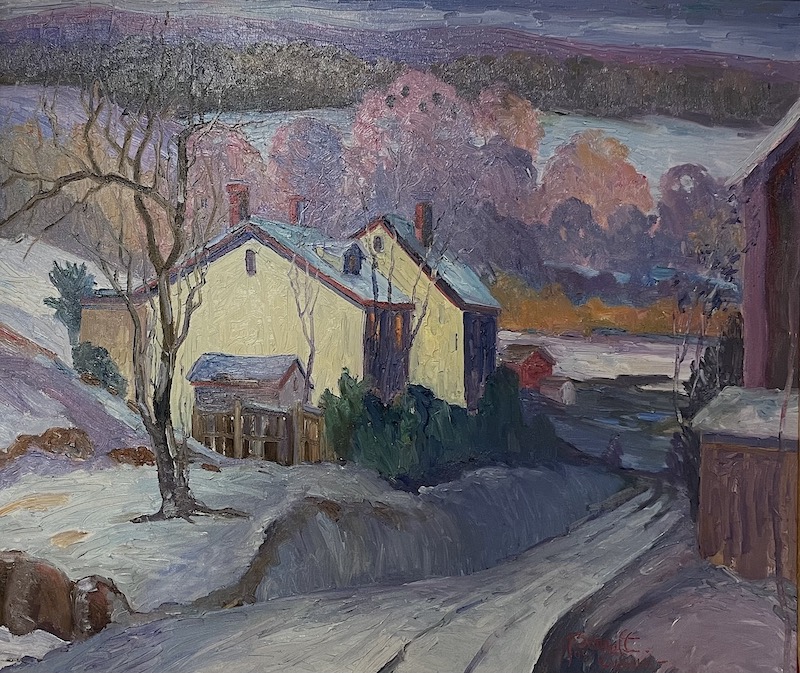 Just wonderful:  OLD RD TO LAHASKA by Jospeh Barrett - 26 x 30 inches, oil on canvas • $10,500