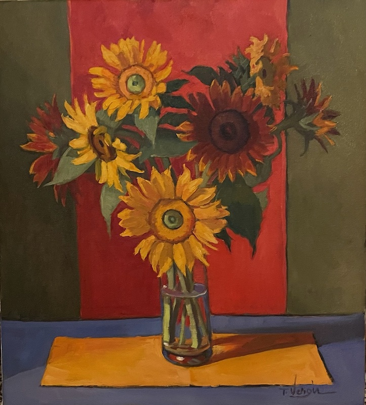 SUNFLOWER HAPPINESS by Trisha Vergis - 20 x 18 in., o/c • SOLD