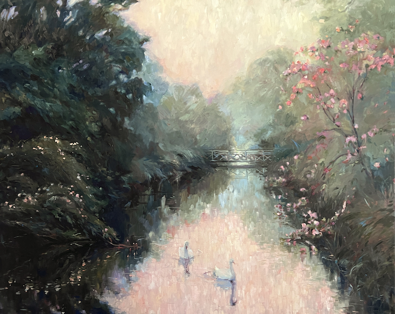 AZURE CANAL by Jennifer Hansen Rolli - 48 x 60 inches, oil on canvas • $20,000