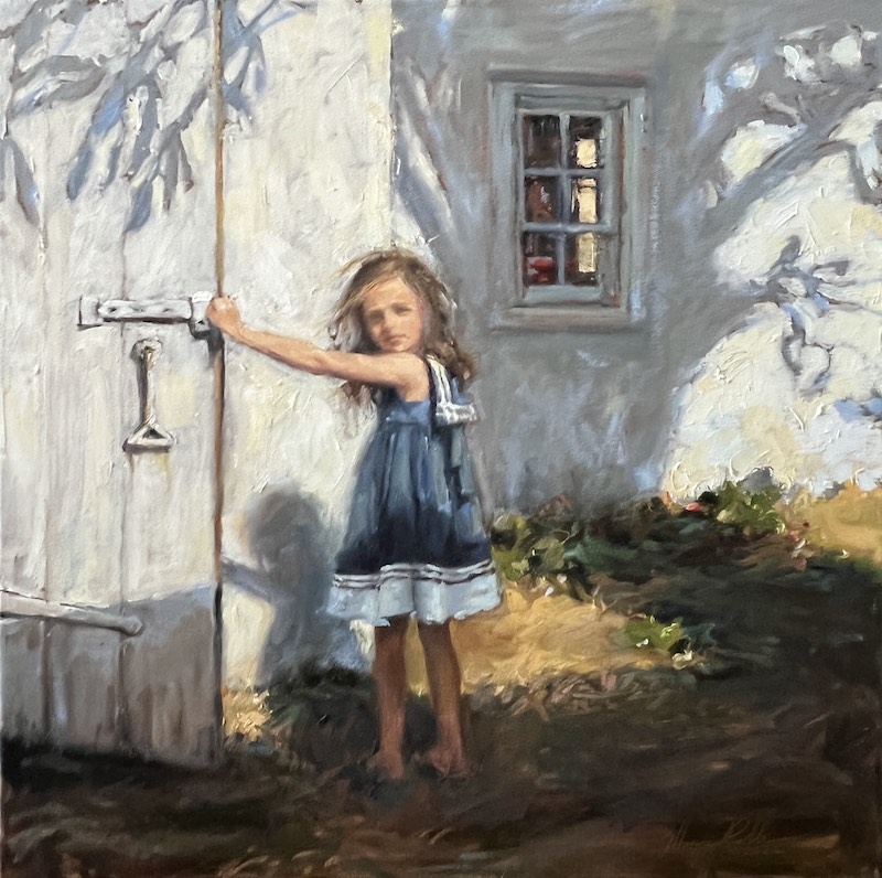 BLUEBIRD IN SHADOW by Jennifer Hansen Rolli - 20 x 20 inches, oil on canvas • $5,800