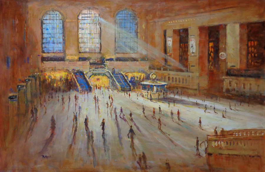 GRAND CENTRAL MORNING by Jim Rodgers - 24 x 36 inches, oil on board • $8,500