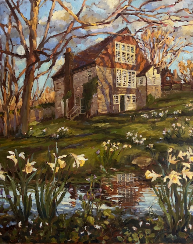 MILL IN SPRING by Jennifer Hansen Rolli - 30 x 24 inches, oil on canvas • SOLD