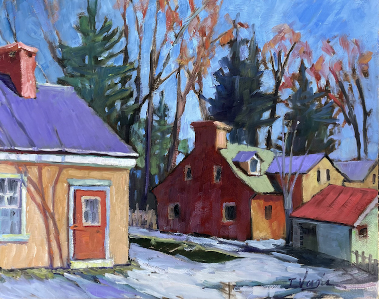 THE MILL VILLAGE by Trisha Vergis - 16 x 20 inches, oil on canvas • SOLD