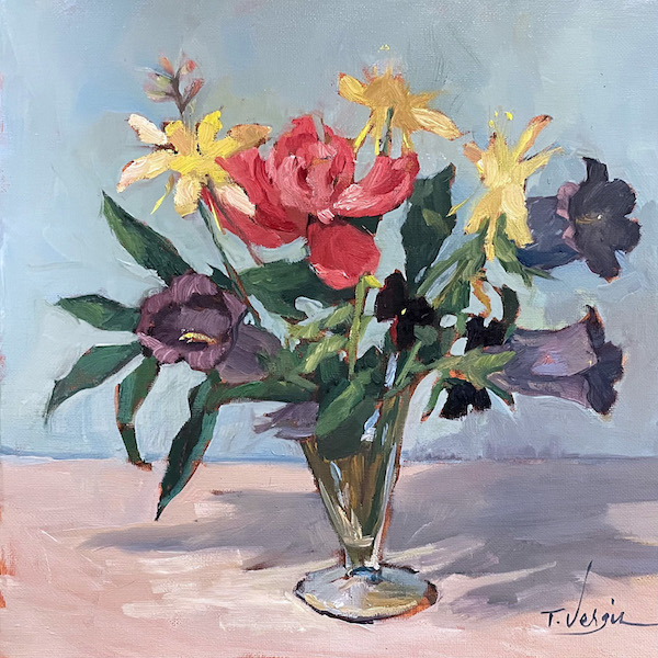 TINY BOUQUET by Trisha Vergis -12 x 12 inches, oil on canvas board • $1,900