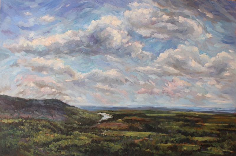 VIEW FROM BOWMAN'S TOWER II by Jean Childs Buzgo - 24 x 36 inches, oil on canvas • SOLD