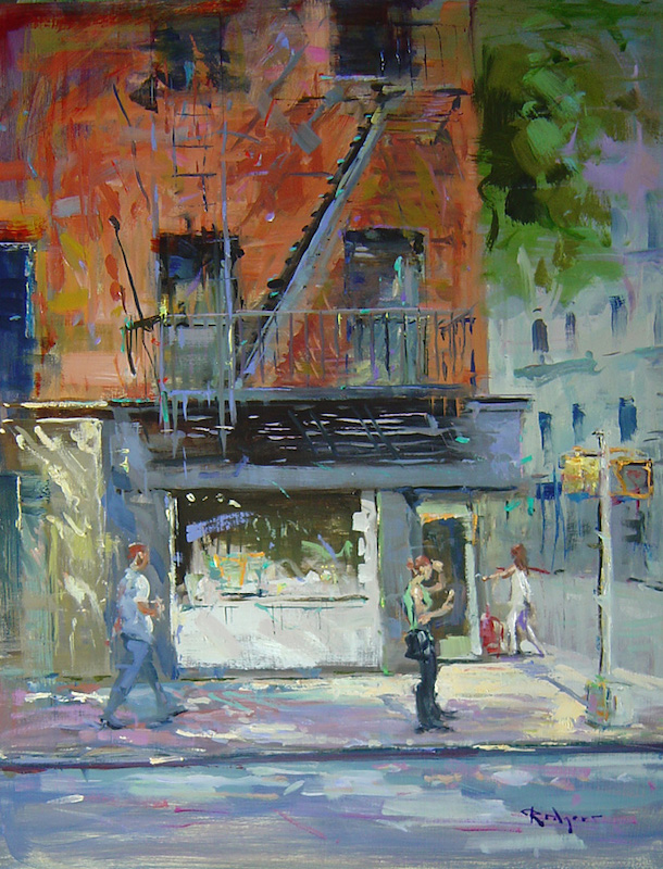 SUNDAY MORNING, SOHO by Jim Rodgers - 20 x 16 inches, oil on board • $3,700