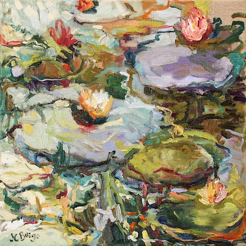 BLOSSOMS, LATE FALL by Jean Childs Buzgo - 12 inches square, oil on linen • $1,600