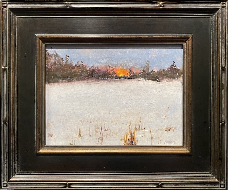 DECEMBER SUNSET by Desmond McRory - 9 x 12 inches, oil on board • $1,500