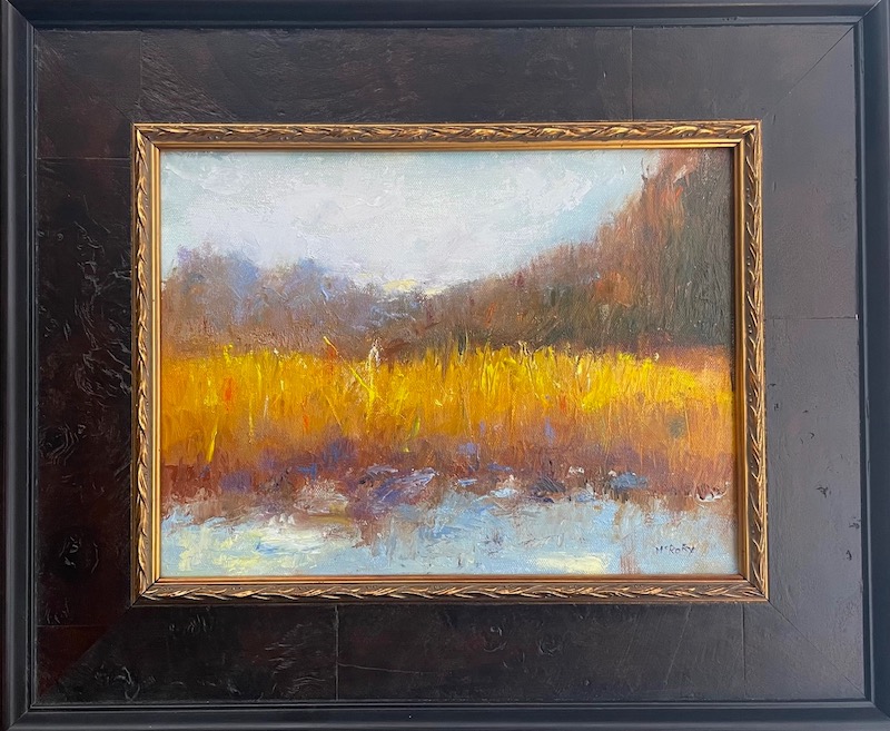 Just sold:  STAND OF GRASSES by Desmond McRory - 9 x 12 inches, oil on board • SOLD