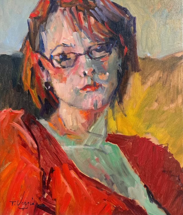 GIRLFRIEND (2010) by Trisha Vergis - 17 x 15 inches, oil on canvas • $3,000