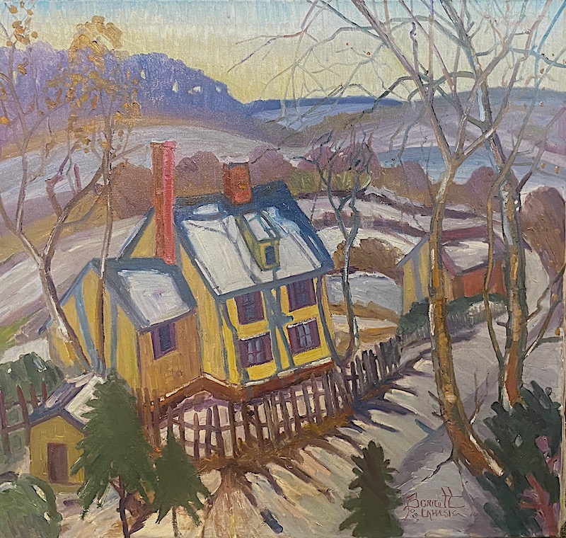COTTAGE, NORTH OF NEW HOPE by Joseph Barrett - 30 x 32 inches, oil on linen • $11,500