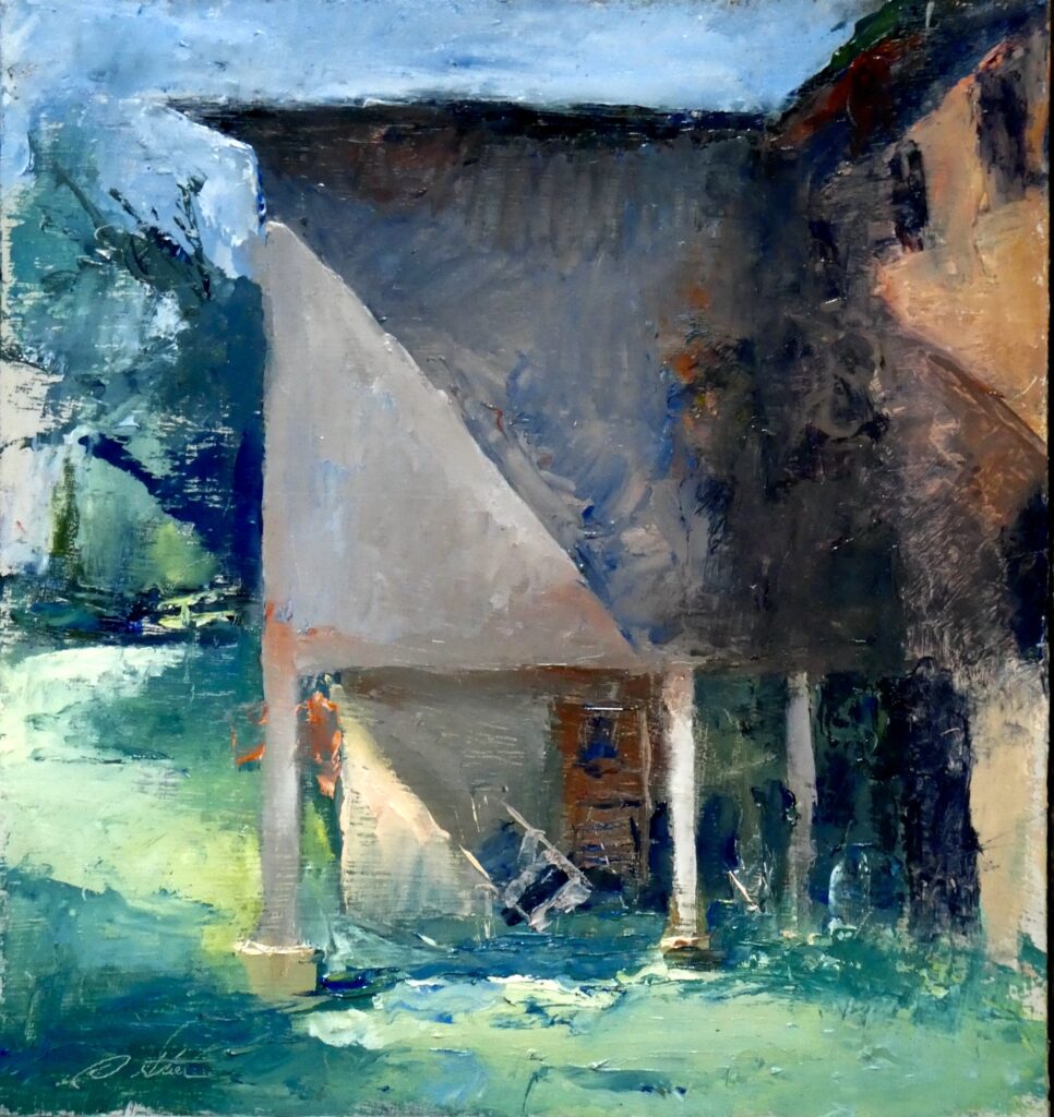 Coming soon for his April ’25 Exhibition:  REFUGE No. 3 by David Stier - 16 x 15 inches, oil on masonite • $3,800