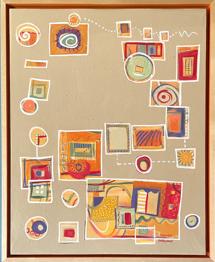 AT THE MUSEUM: GALLERY MAP by Rhonda Garland - 20 x 16 inches, acrylic on board • $2,400